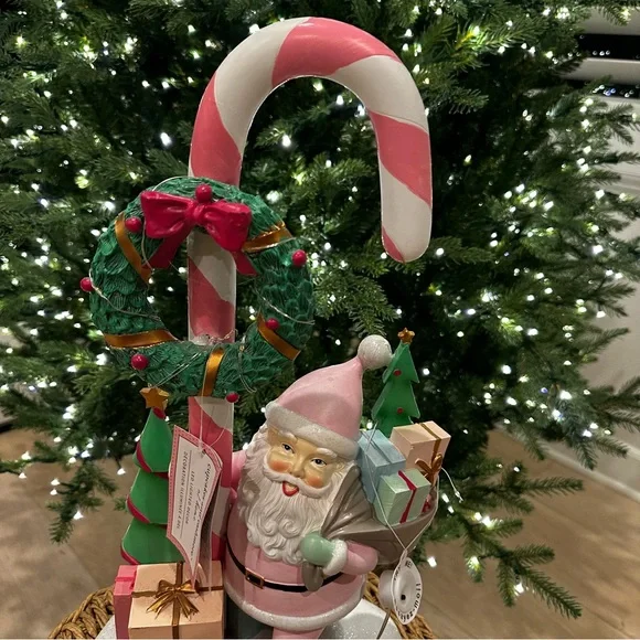 Cupcakes & Cashmere Santa candy cane figure sculpture Christmas Holiday - Picture 15 of 17